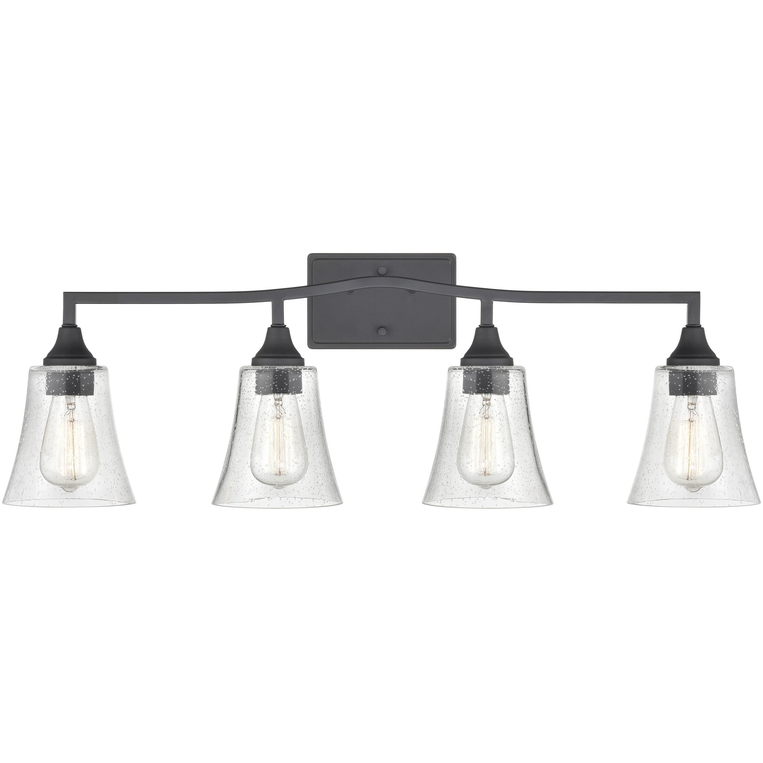 Caily 4 Light 32.5 inch Matte Black Bathroom Vanity Light Wall Light